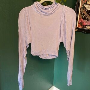 Free People Shining Light Long Sleeve Open Back Top